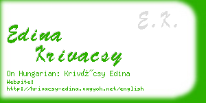 edina krivacsy business card